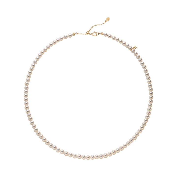 GUILD Certificate Noble Aurora Freshwater Pearl 18K Gold H Mark Strand Necklace