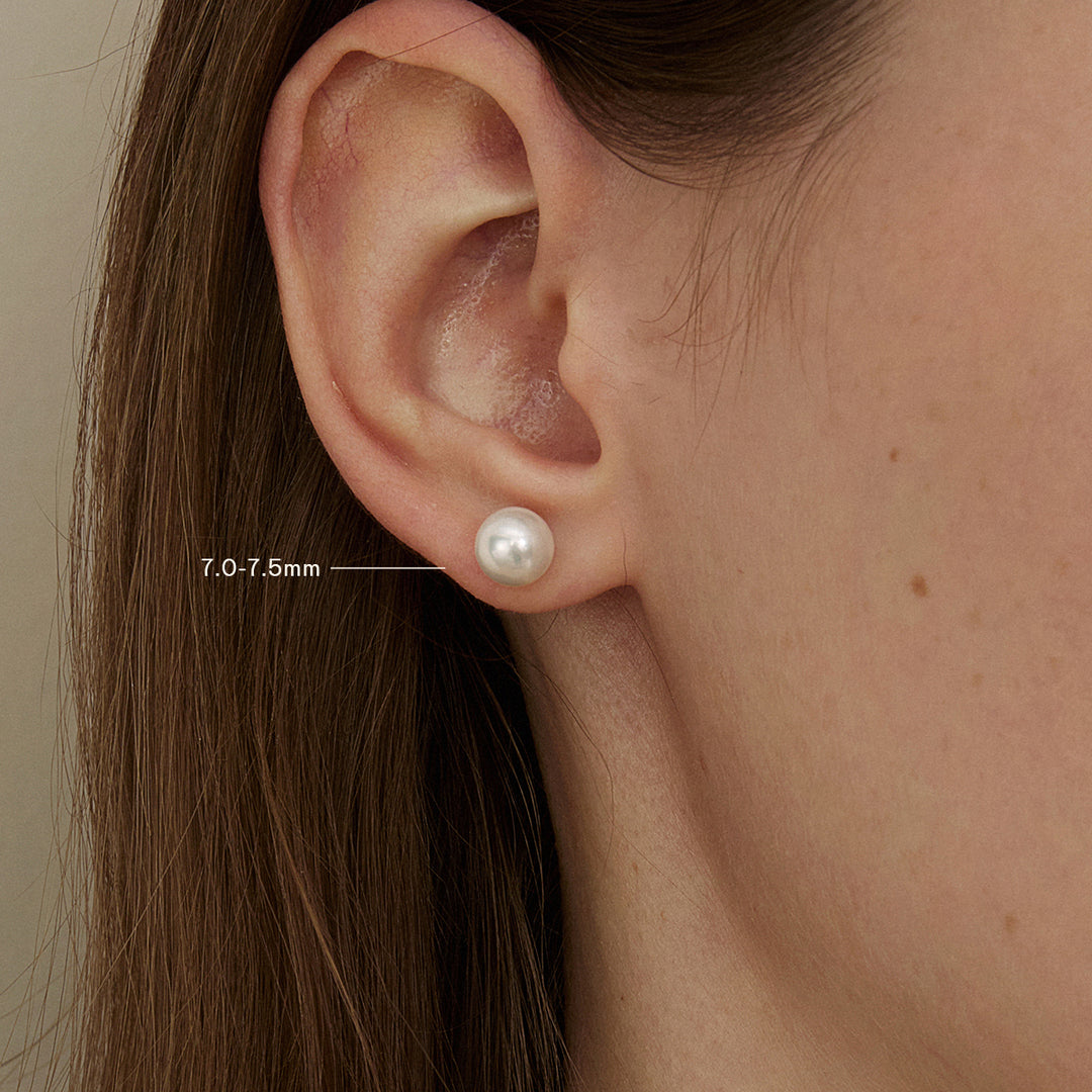 Freshwater Pearl 925 Sterling Silver Classic Studs Earrings