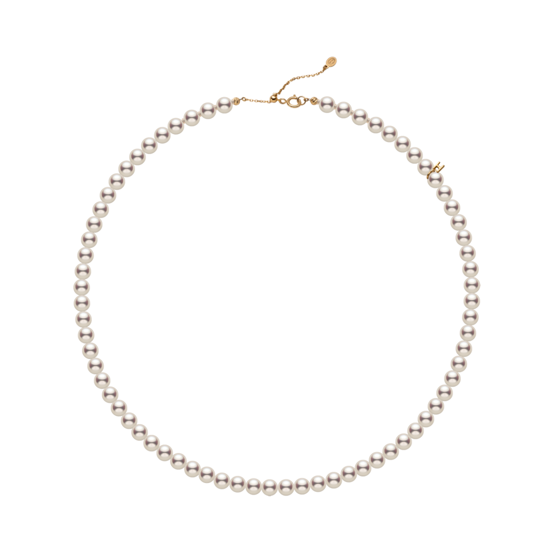 GUILD Certificate Noble Aurora Freshwater Pearl 18K Gold H Mark Strand Necklace