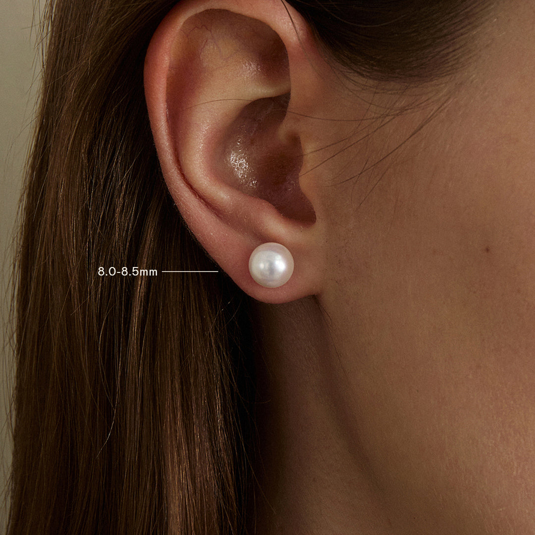 Freshwater Pearl 925 Sterling Silver Classic Studs Earrings