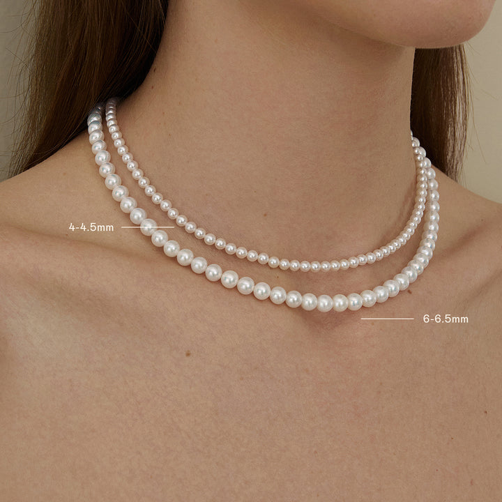 GUILD Certificate Noble Aurora Freshwater Pearl 18K Gold H Mark Strand Necklace