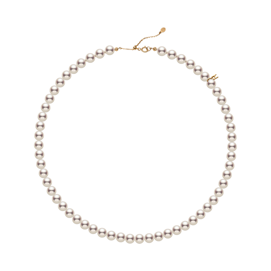 GUILD Certificate Noble Aurora Freshwater Pearl 18K Gold H Mark Strand Necklace