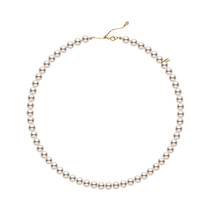 GUILD Certificate Noble Aurora Freshwater Pearl 18K Gold H Mark Strand Necklace