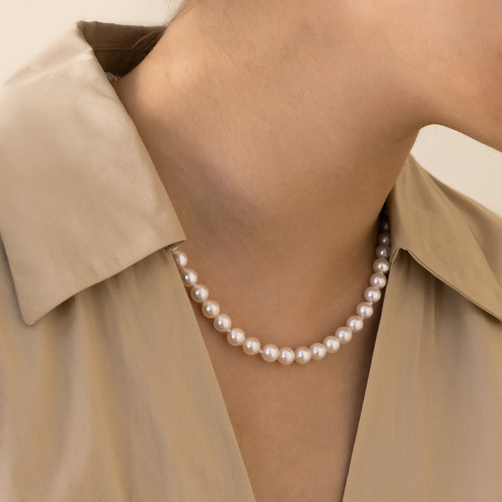 Cream Baroque Akoya Pearl 18K Gold Pearl Strand Necklace