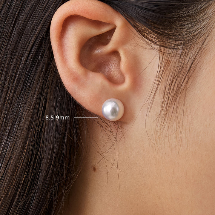 Freshwater Pearl 925 Sterling Silver Classic Studs Earrings