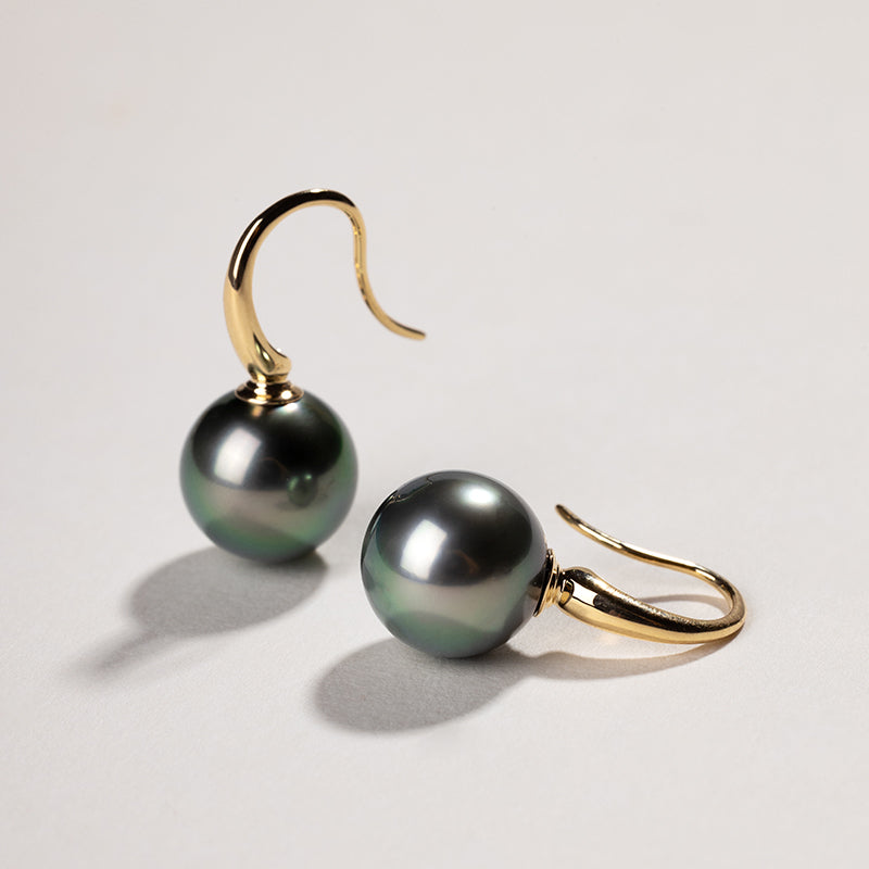 Tahitian 18K Romantic French Ear Hook Earrings