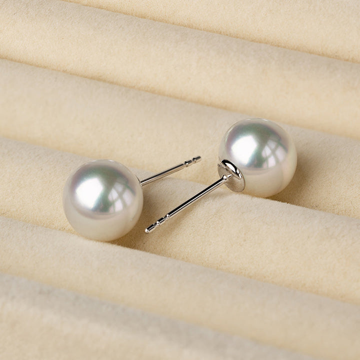 Bun-Styled South Sea Pearl Studs Earrings