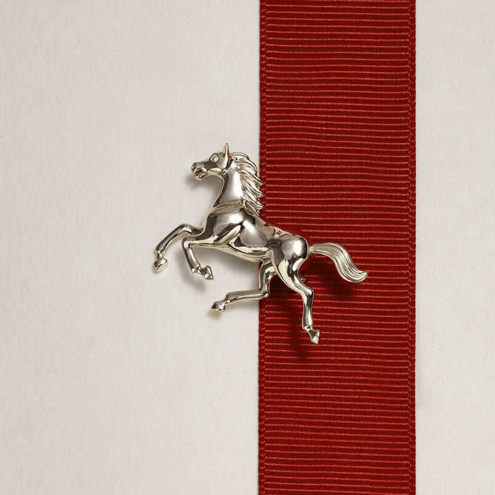 925 Sterling Silver Lab - Grown Diamond Anne's Horse Brooch - HELAS Jewelry
