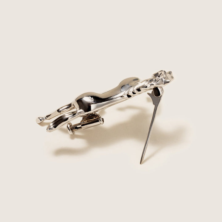 925 Sterling Silver Lab - Grown Diamond Anne's Horse Brooch - HELAS Jewelry