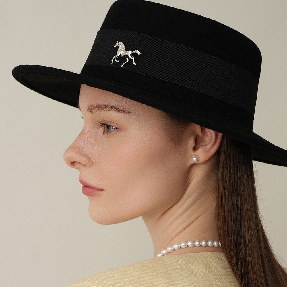 925 Sterling Silver Lab - Grown Diamond Anne's Horse Brooch - HELAS Jewelry