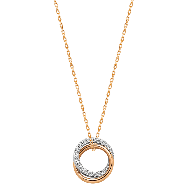 9K Rose Gold Lab - Grown Diamond Dual Loop 3 - in - 1 Red String Bracelet Necklace - HELAS Jewelry