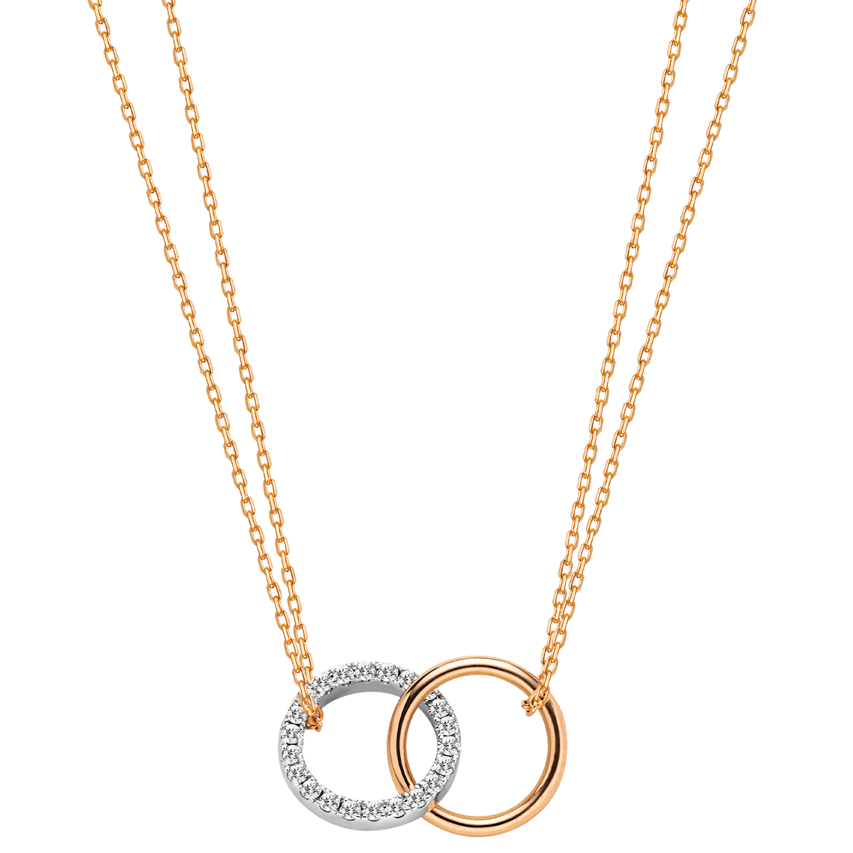 9K Rose Gold Lab - Grown Diamond Dual Loop 3 - in - 1 Red String Bracelet Necklace - HELAS Jewelry