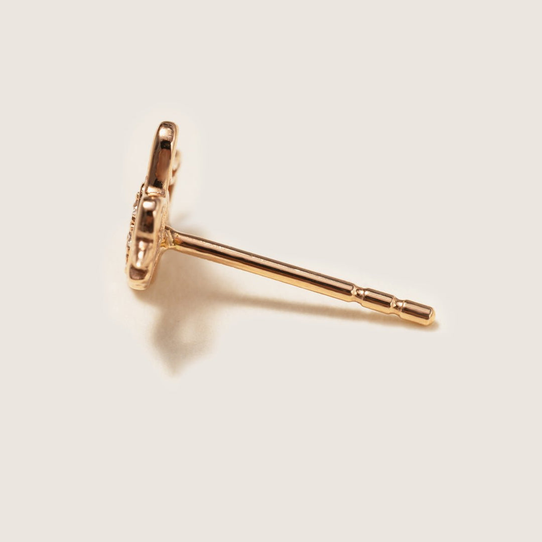 9K Rose Gold Lab - Grown Diamonds Lucky Flying Horse Studs Earrings - HELAS Jewelry