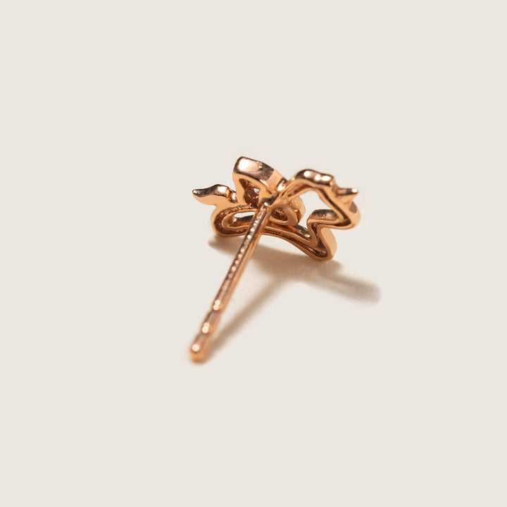 9K Rose Gold Lab - Grown Diamonds Lucky Flying Horse Studs Earrings - HELAS Jewelry