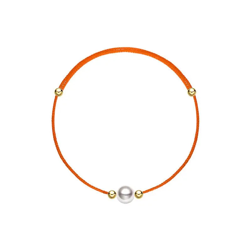 Aurora Collection Akoya Saltwater Pearl 18K Gold String Bracelet - HELAS Jewelry