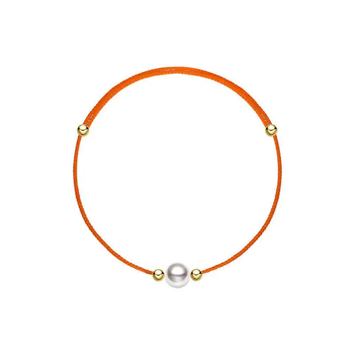 Aurora Collection Akoya Saltwater Pearl 18K Gold String Bracelet - HELAS Jewelry