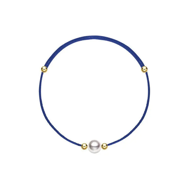 Aurora Collection Akoya Saltwater Pearl 18K Gold String Bracelet - HELAS Jewelry