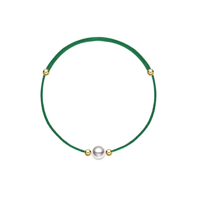 Aurora Collection Akoya Saltwater Pearl 18K Gold String Bracelet - HELAS Jewelry