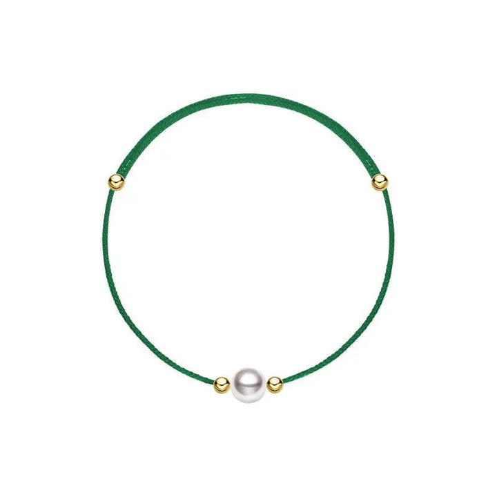 Aurora Collection Akoya Saltwater Pearl 18K Gold String Bracelet - HELAS Jewelry