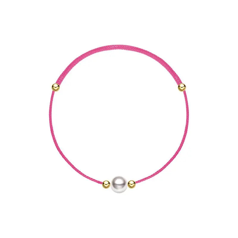Aurora Collection Akoya Saltwater Pearl 18K Gold String Bracelet - HELAS Jewelry