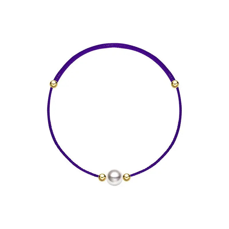 Aurora Collection Akoya Saltwater Pearl 18K Gold String Bracelet - HELAS Jewelry
