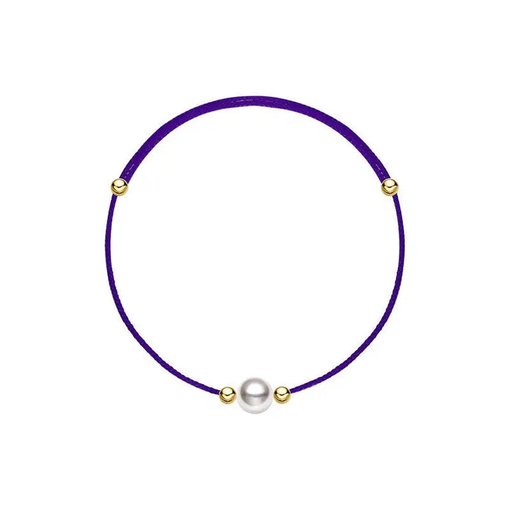 Aurora Collection Akoya Saltwater Pearl 18K Gold String Bracelet - HELAS Jewelry
