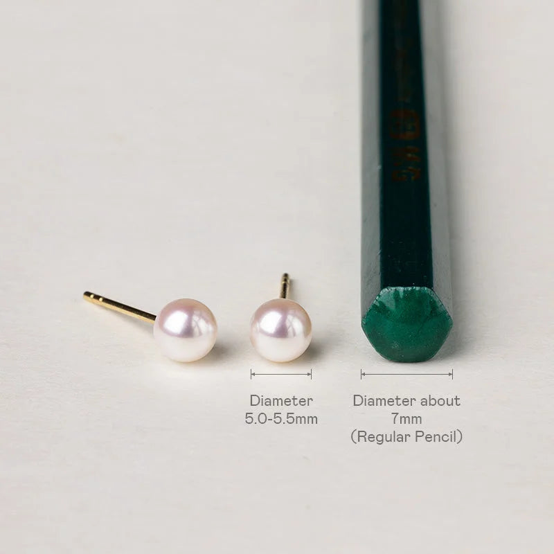 BASIC COLLECTION Akoya Pearl 18K Gold Bulb Stud Earrings - HELAS Jewelry