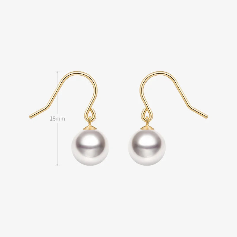 Akoya Pearl 18K Gold Classic Hook Earrings