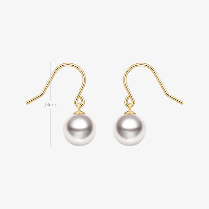 Akoya Pearl 18K Gold Classic Hook Earrings