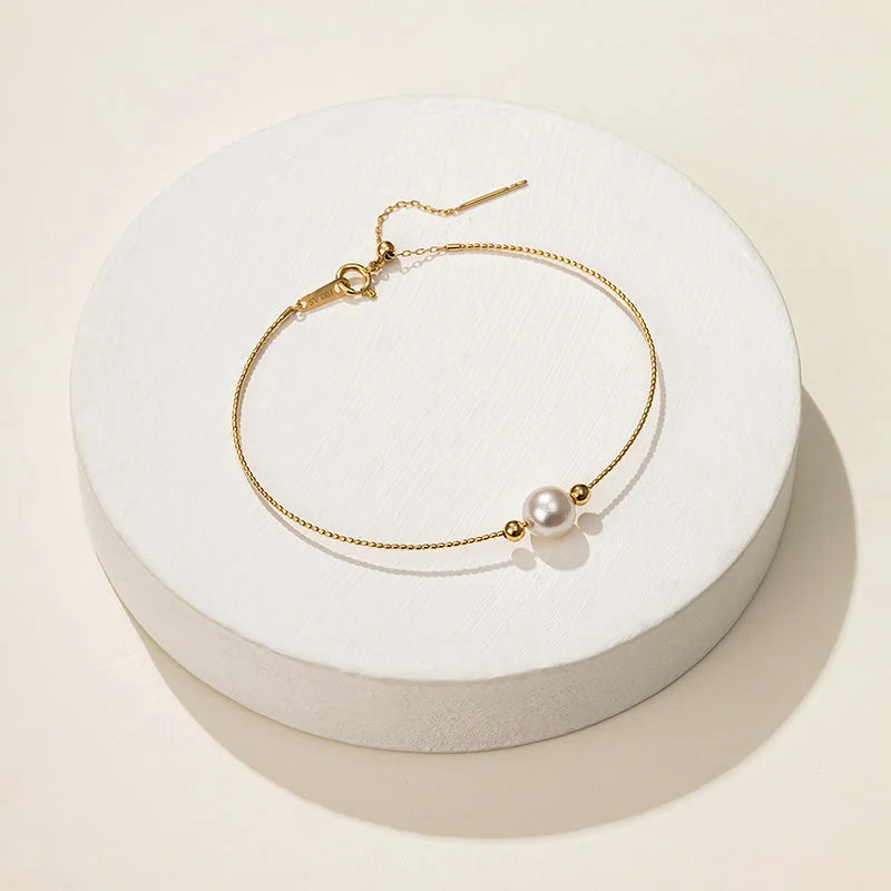 BASIC COLLECTION Akoya Pearl 18K Gold Minimalist Bracelet BASIC COLLECTION Akoya Pearl 18K Gold Minimalist Bracelet BASIC COLLECTION