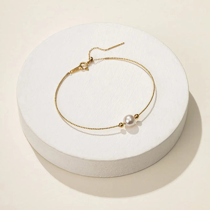 BASIC COLLECTION Akoya Pearl 18K Gold Minimalist Bracelet BASIC COLLECTION Akoya Pearl 18K Gold Minimalist Bracelet BASIC COLLECTION