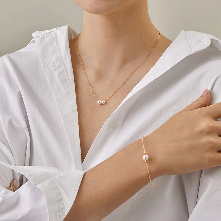 BASIC COLLECTION Akoya Pearl 18K Gold Minimalist Bracelet BASIC COLLECTION Akoya Pearl 18K Gold Minimalist Bracelet BASIC COLLECTION