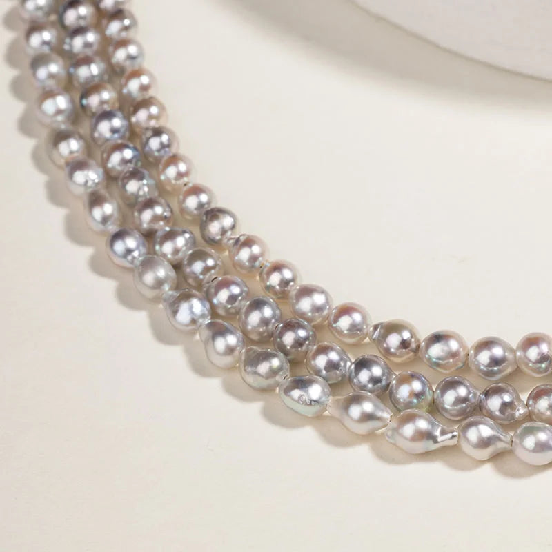BEADED COLLECTION 18k Gold Morandi Gray Mixed Color Baroque Pearl Short Necklace BEADED COLLECTION 18k Gold Morandi Gray Mixed Color Baroque Pearl Short Necklace BEADED COLLECTION