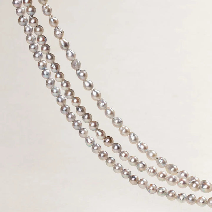 BEADED COLLECTION 18k Gold Morandi Gray Mixed Color Baroque Pearl Short Necklace BEADED COLLECTION 18k Gold Morandi Gray Mixed Color Baroque Pearl Short Necklace BEADED COLLECTION