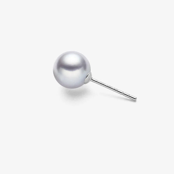 Akoya Silver Blue Pearl 18K White Gold Earrings