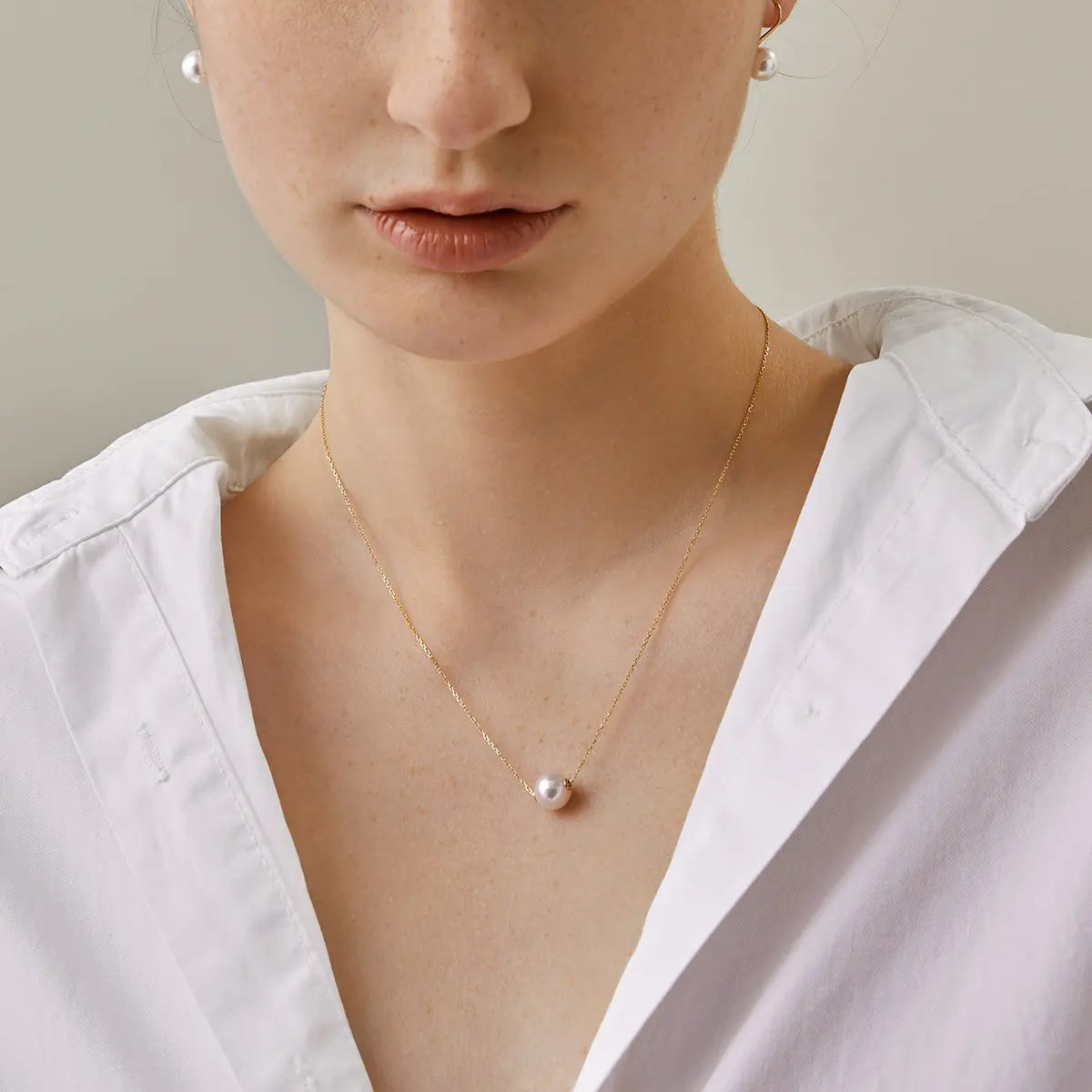 BASIC COLLECTION Akoya 18K Gold Pearl Necklace - HELAS Jewelry