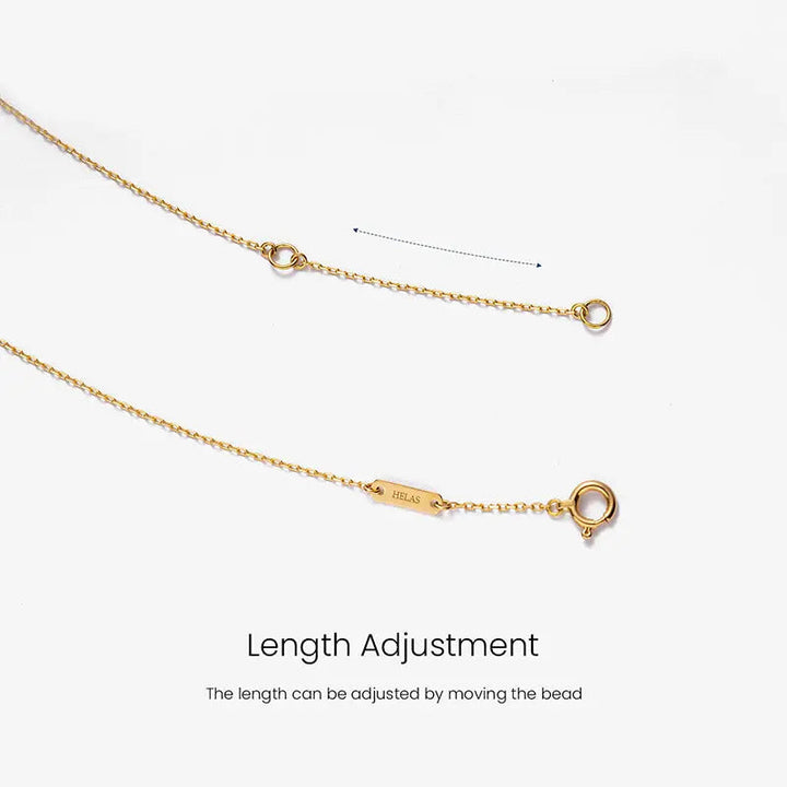 DAWN COLLECTION 18K Gold Mother of Pearl Flat Style Diamonds Necklace - HELAS Jewelry