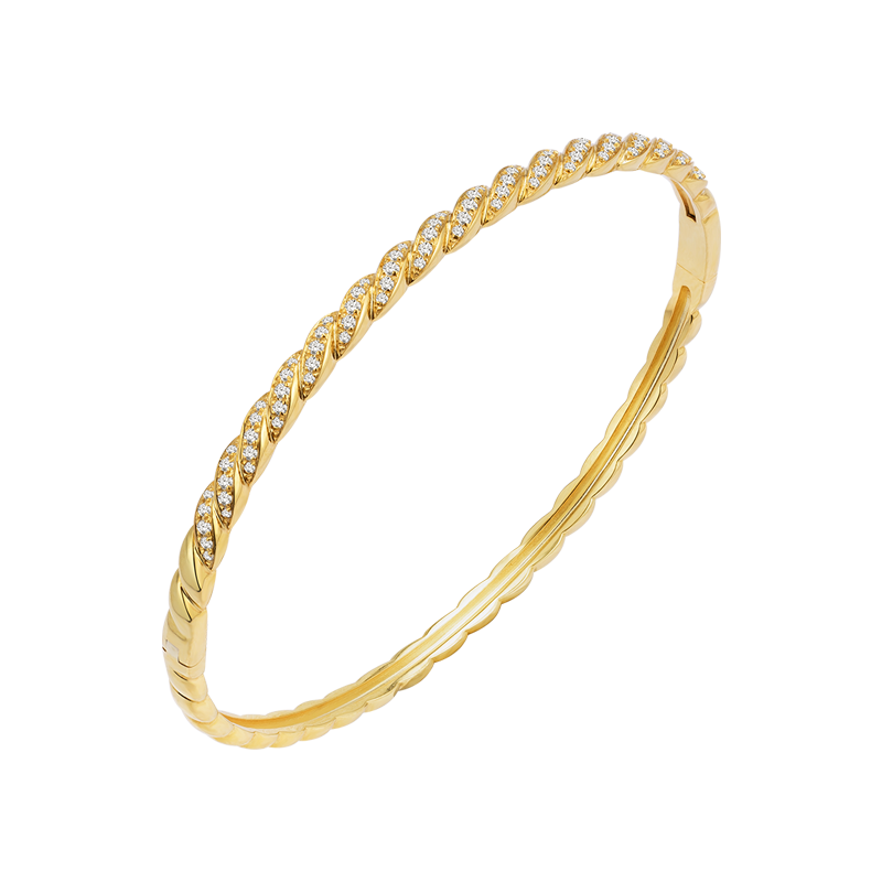 18K Gold Diamond Fashion Bangle