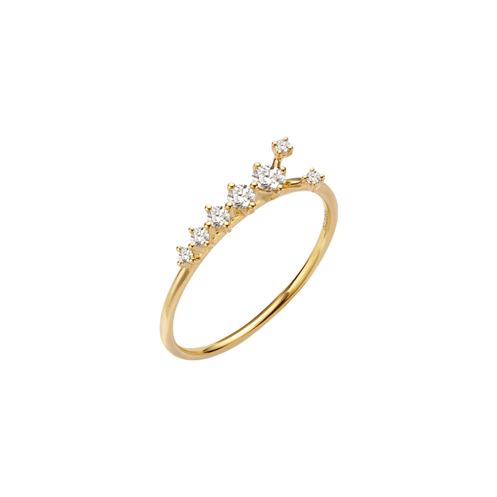 18K Gold Diamonds Butterfly Middle Layer Ring