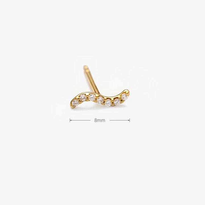 18K Gold Stackable Wave Essentials Stud Earring