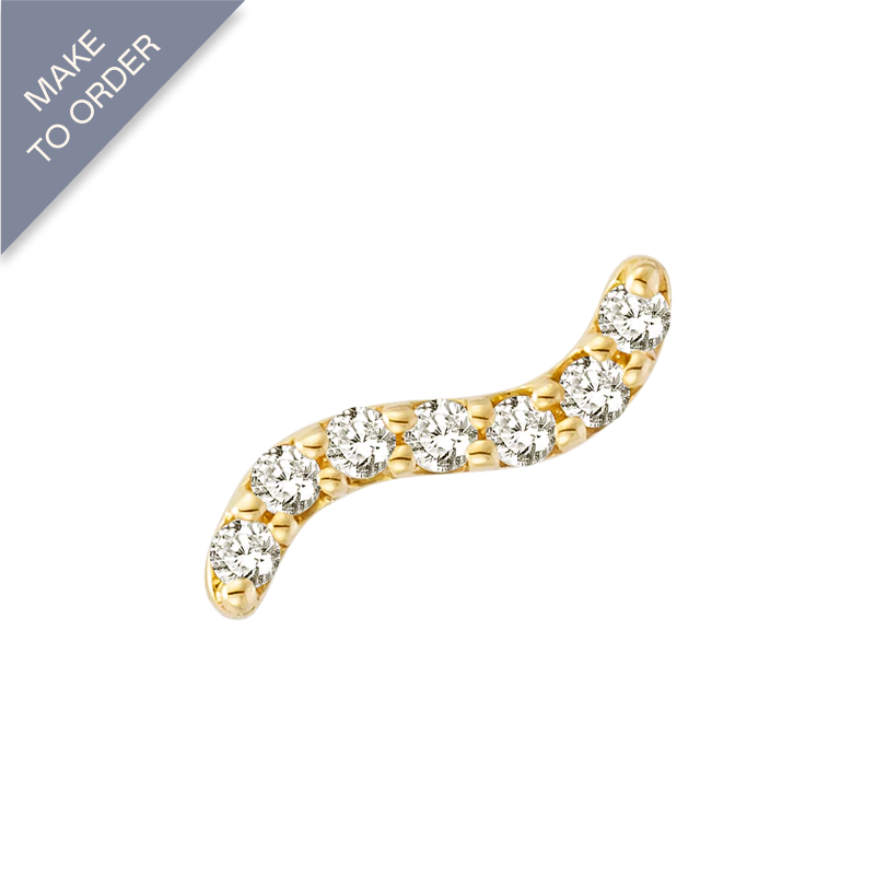 18K Gold Stackable Wave Essentials Stud Earring
