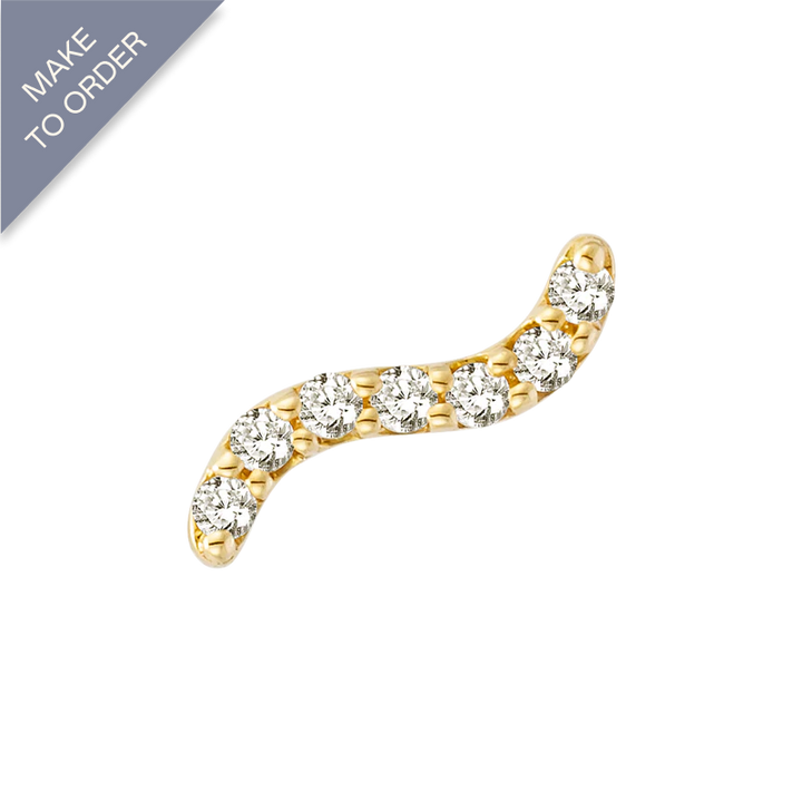 18K Gold Stackable Wave Essentials Stud Earring