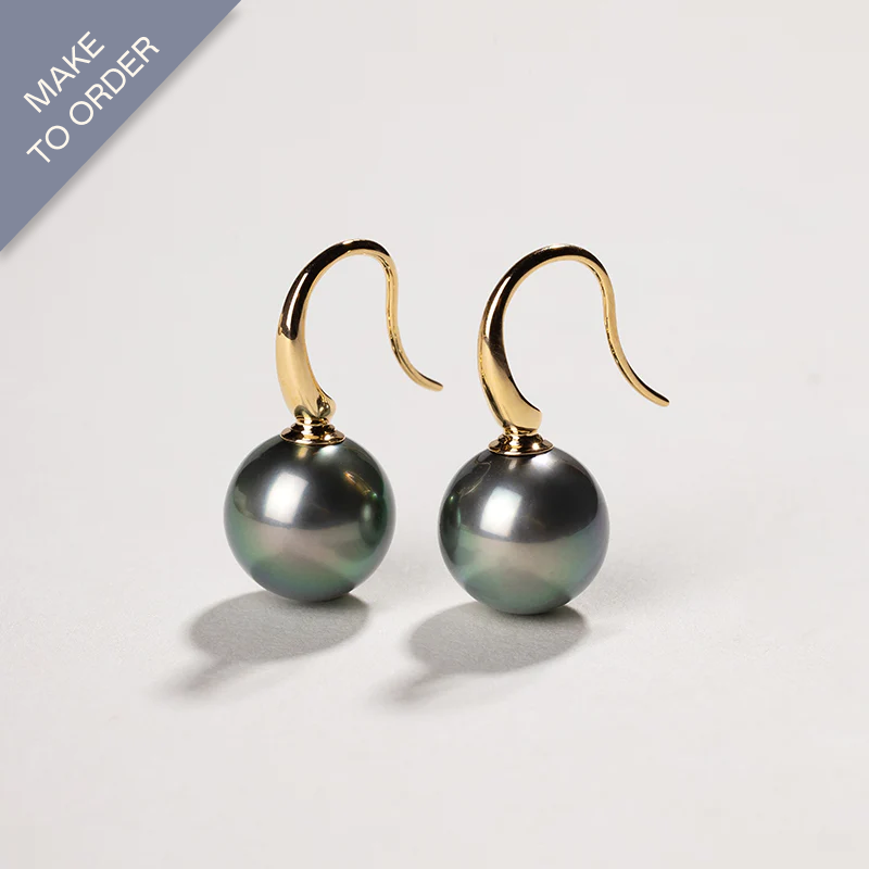 Tahitian 18K Romantic French Ear Hook Earrings