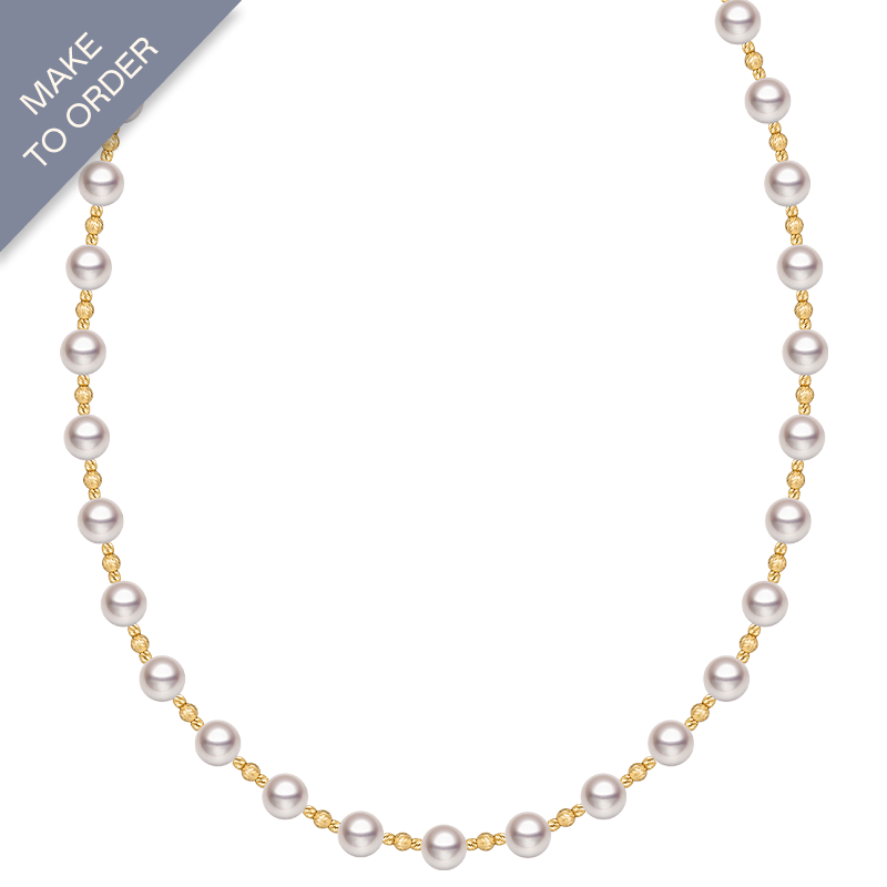 Akoya Pearl 18K Gold Floating Necklace