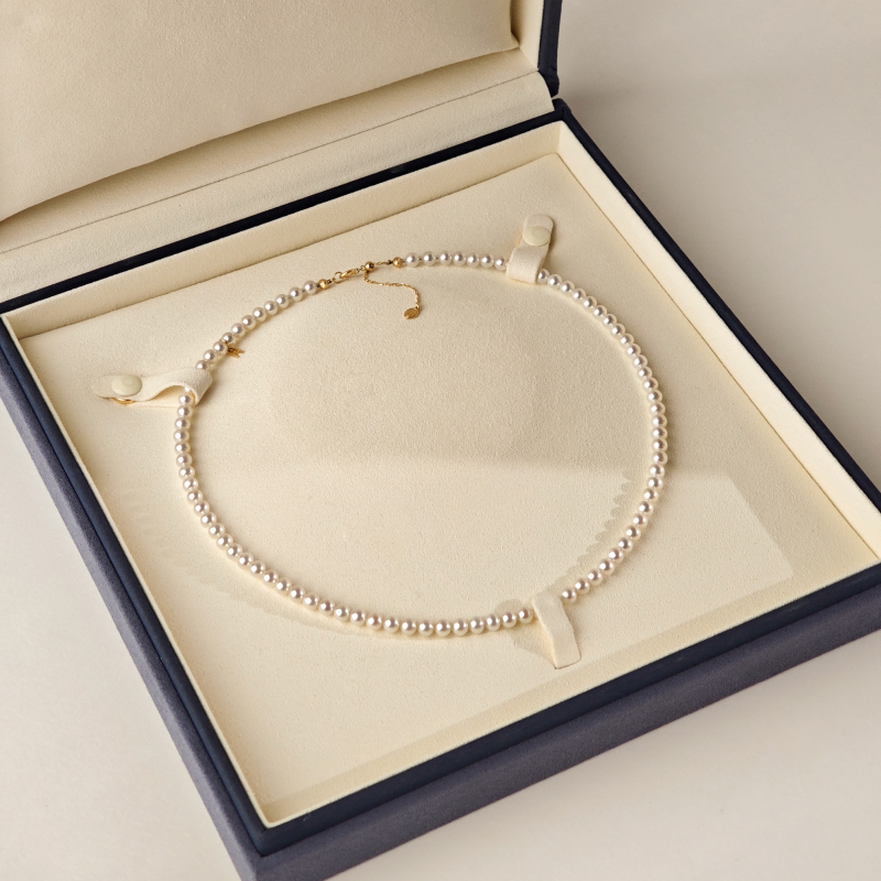 Aurora Freshwater Pearl GUILD Certificate Noble 18K Gold H Mark Strand Necklace