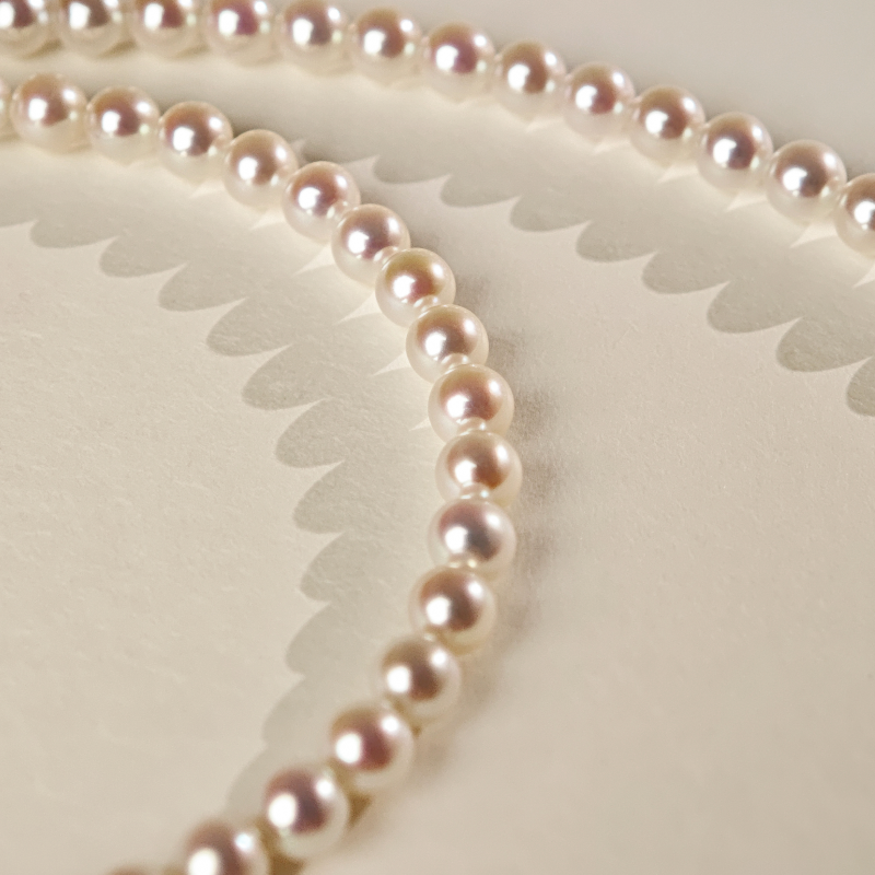 Aurora Freshwater Pearl GUILD Certificate Noble 18K Gold H Mark Strand Necklace