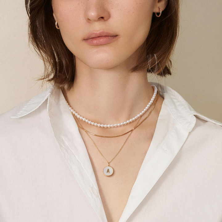 Aurora Freshwater Pearl GUILD Certificate Noble 18K Gold H Mark Strand Necklace