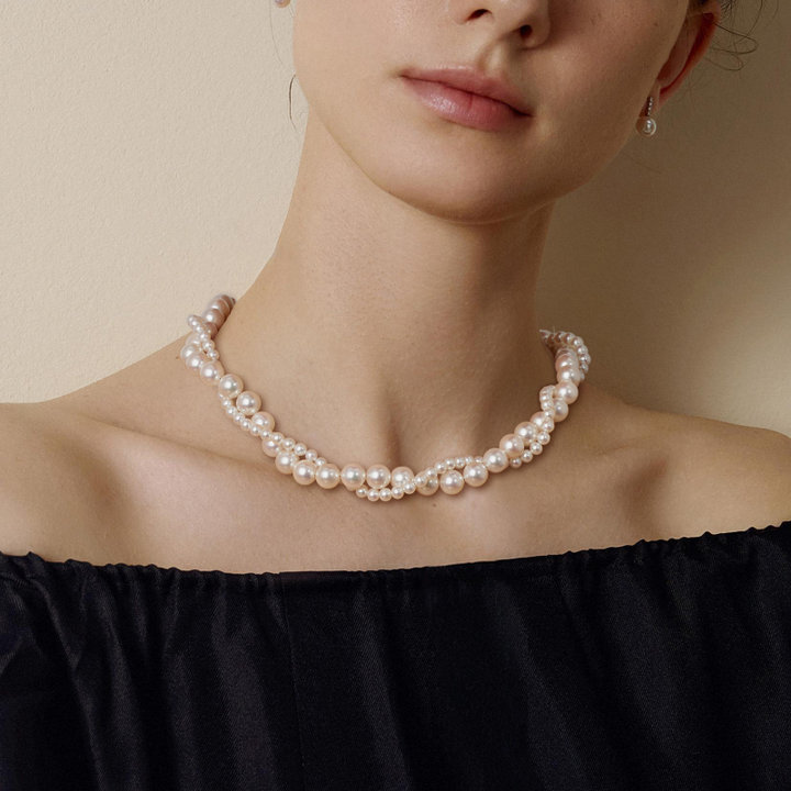 Aurora Freshwater Pearl GUILD Certificate Noble 18K Gold H Mark Strand Necklace