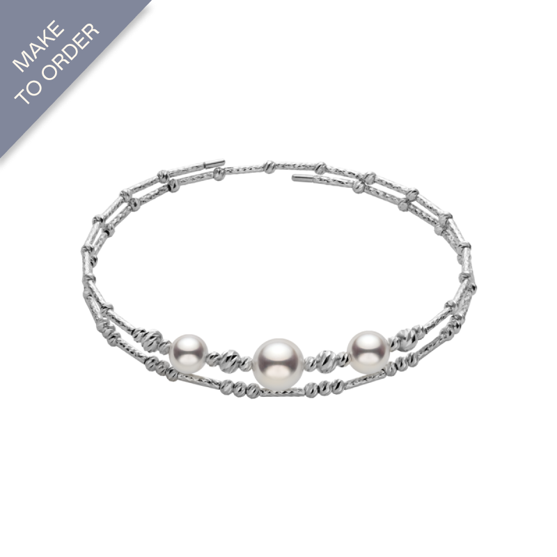 Akoya Pearl 18K Gold Double-Layer Stretch Bracelet