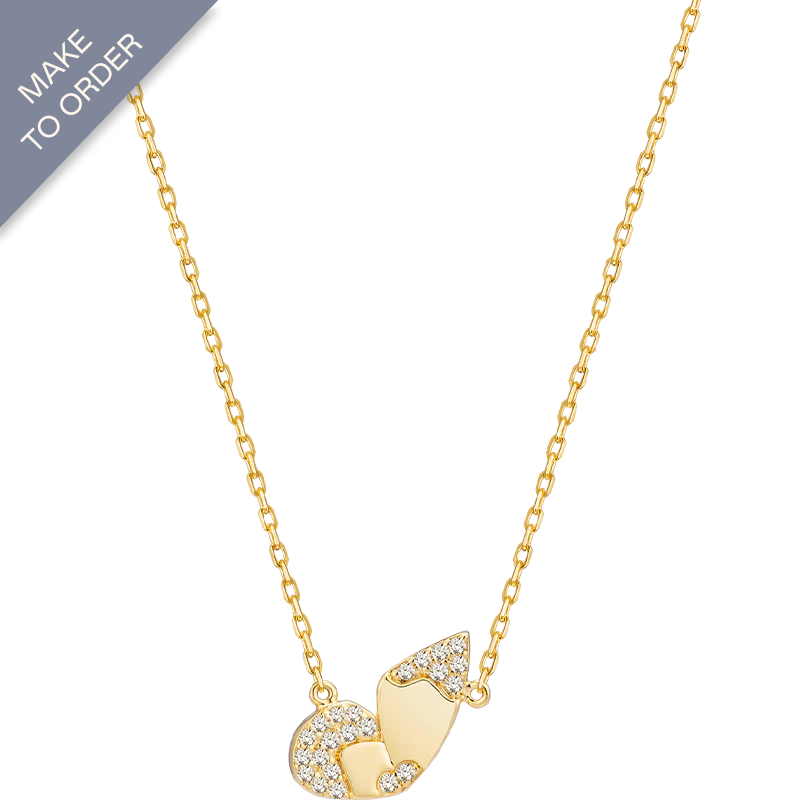 18K Gold Butterfly Diamonds Necklace